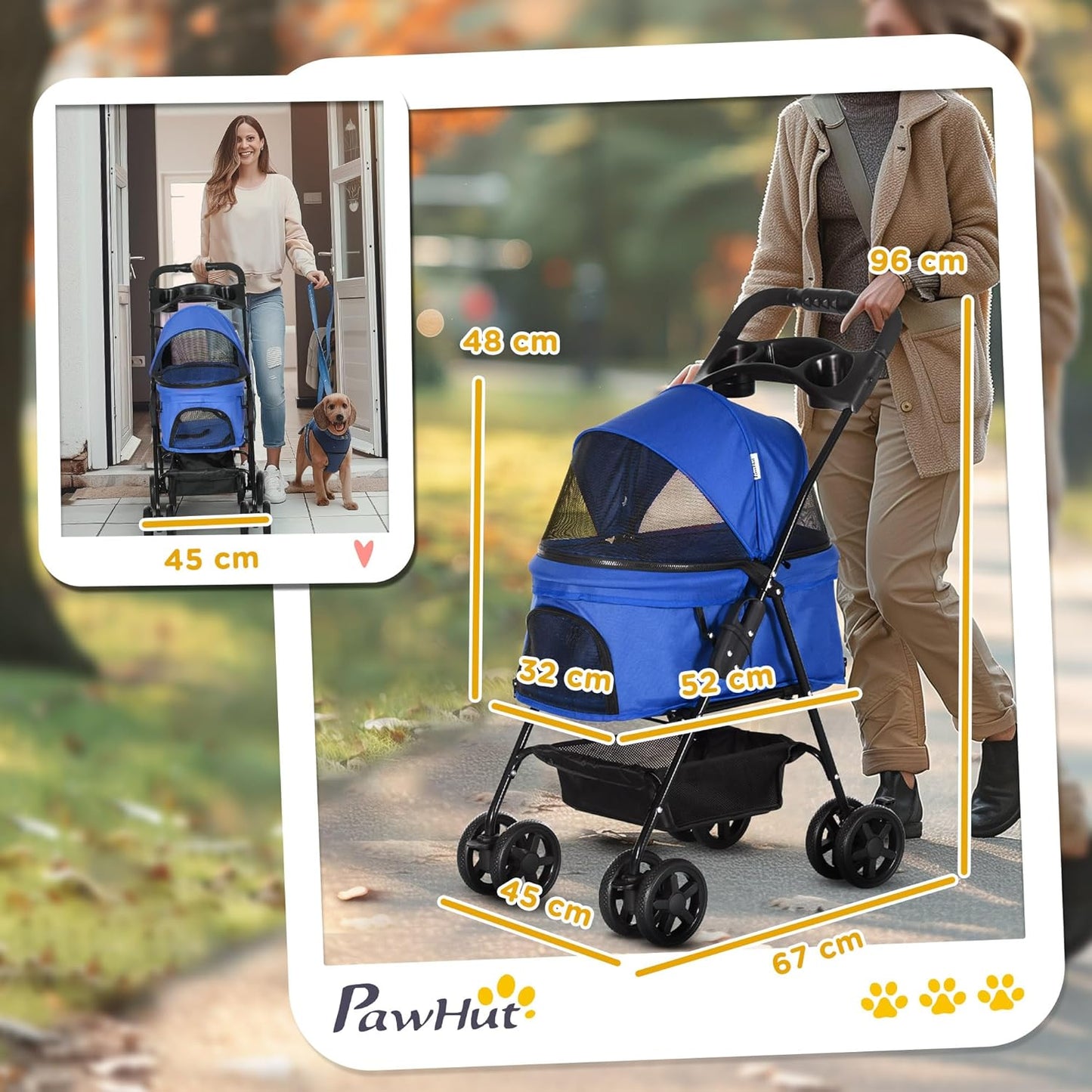 PawHut - Cochecito para mascotas