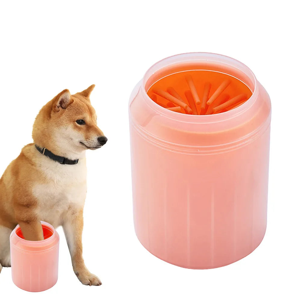 limpiador de patas perro rosa