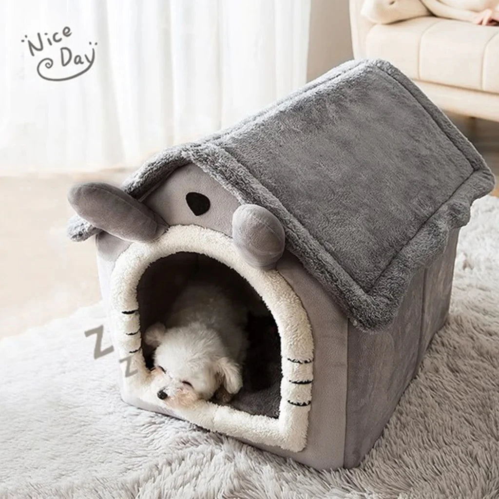 Casa plegable suave y cálida para perros