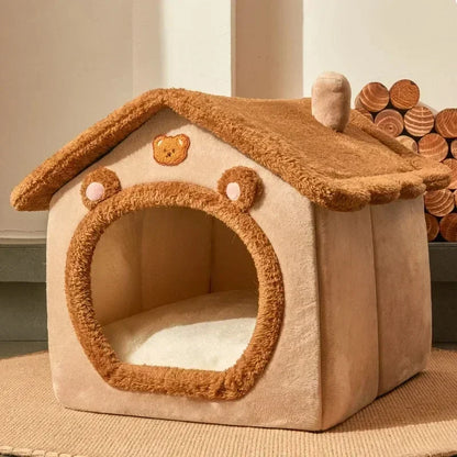 Casa plegable suave y cálida para perros