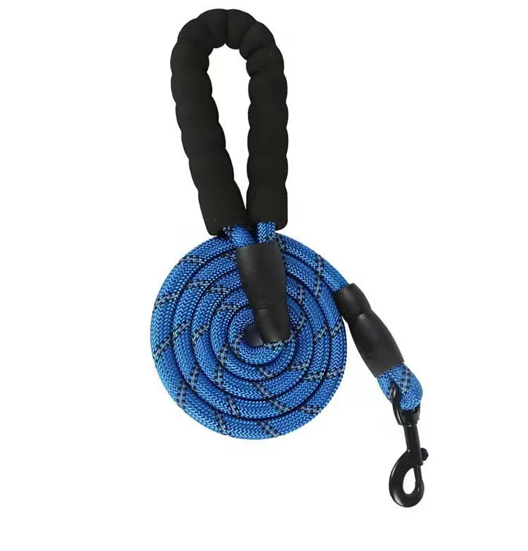 correa reflectante para perro azul