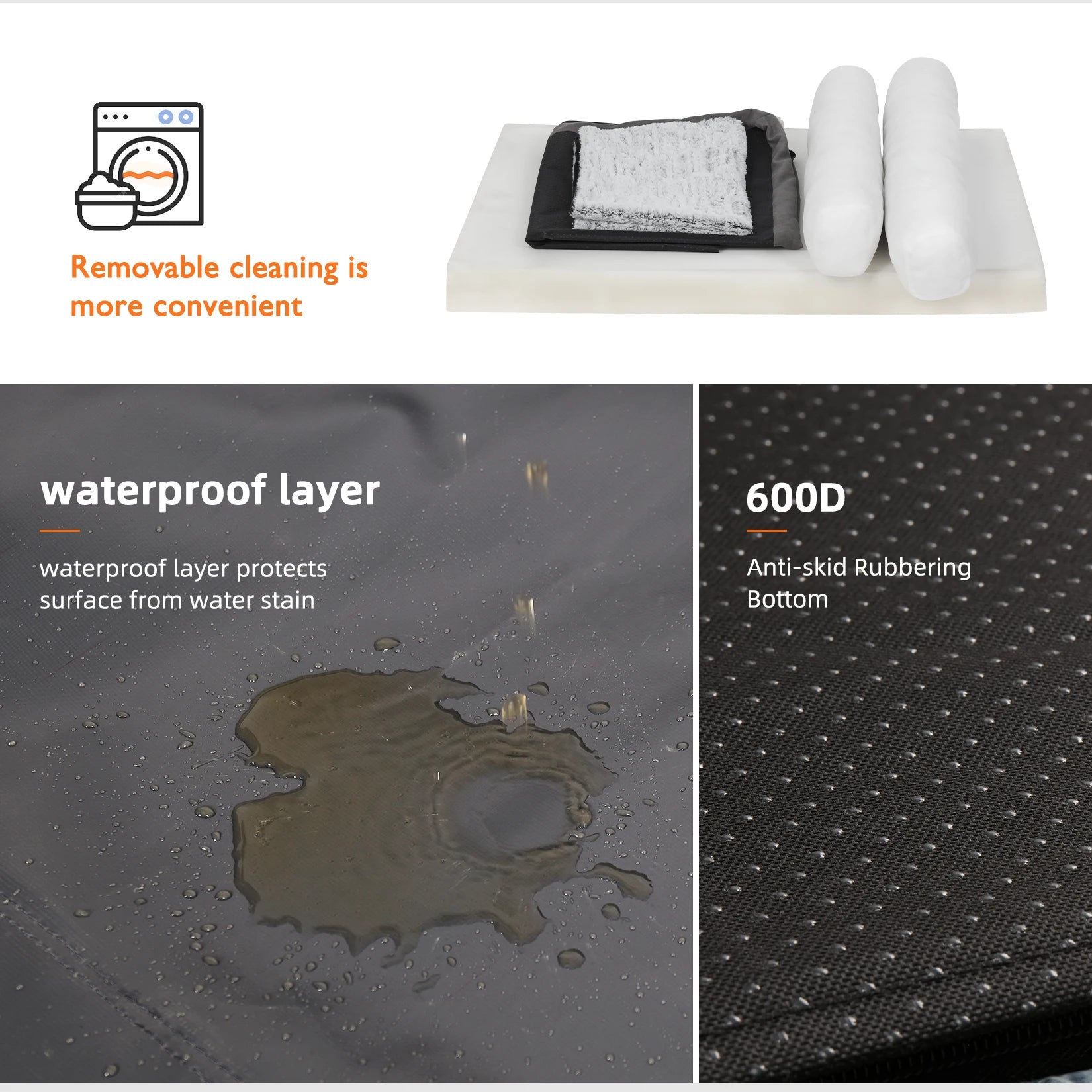 Cama Ortopédica Premium para Perros Grandes | Espuma Viscoelástica y Diseño Sofá en L