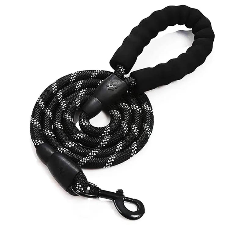 correa reflectante para perro negro