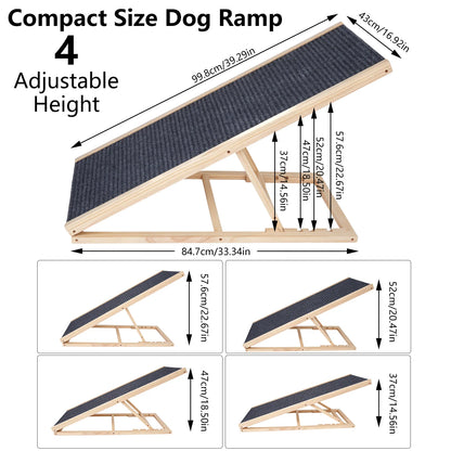 Rampa plegable de madera para perros